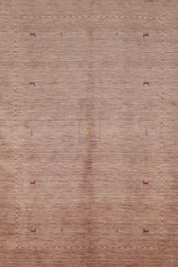 Light Brown Wool Gabbeh Indian Area Rug 5x8
