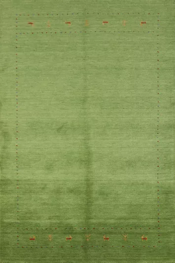 Handmade Green Gabbeh Indian Area Rug 5x8