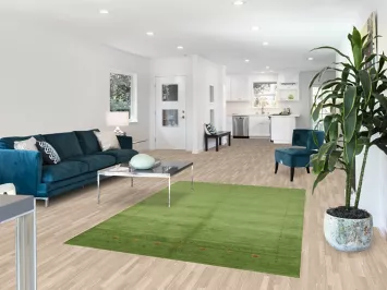 Handmade Green Gabbeh Indian Area Rug 5x8