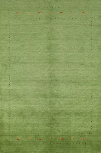 Little Animals Green Gabbeh Indian Area Rug 5x8