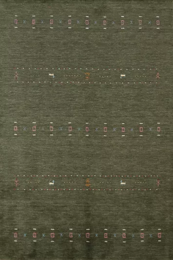 Green Tribal Gabbeh Indian Area Rug 5x8