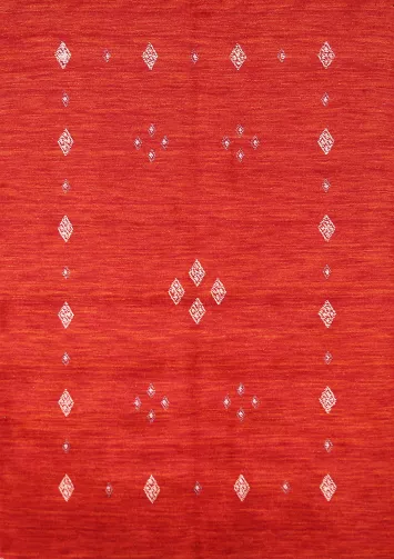 Rust Wool Gabbeh Indian Rug 5x6
