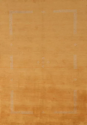 Handmade Gold Gabbeh Indian Rug 5x6