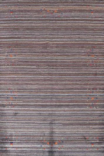 Striped Wool Gabbeh Indian Area Rug 6x8