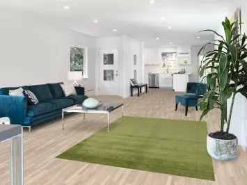 Handmade Green Gabbeh Indian Area Rug 5x8