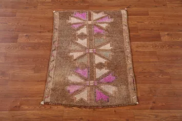 Antique Look Brown Anatolian Turkish Accent Rug 2x3