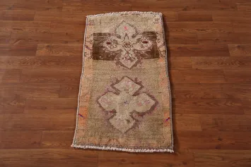 Tribal Wool Anatolian Oriental Foyer Rug 1x3