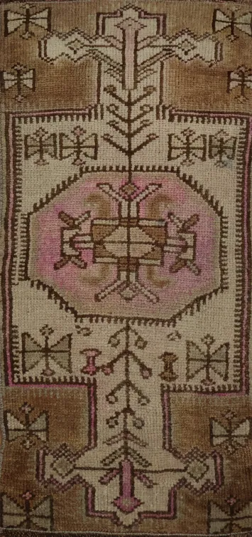 Tribal Wool Anatolian Turkish Foyer Rug 2x3