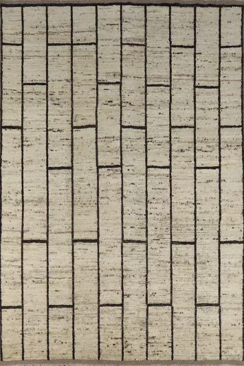 Geometric Wool Moroccan Oriental Area Rug 7x10