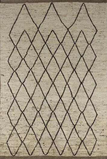 Trellis Wool Moroccan Oriental Area Rug 7x10