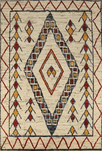 Handmade Wool Moroccan Oriental Area Rug 7x10