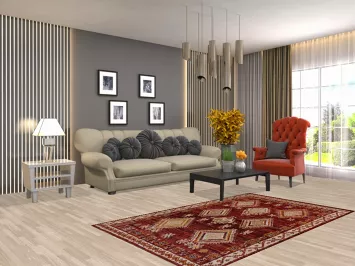 Red Geometric Moroccan Oriental Rug 4x6