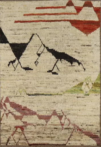 Handmade Wool Moroccan Oriental Rug 4x6