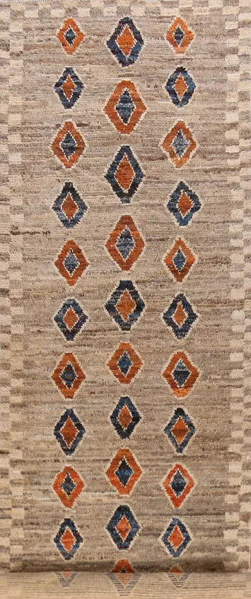 Geometric Moroccan Oriental Runner Rug 4x15