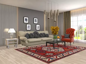 Vegetable Dye Anatolian Turkish Area Rug 6x8