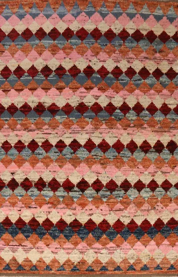 All-Over Trellis Wool Moroccan Oriental Area Rug 7x10