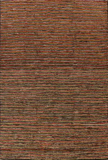 All-Over Striped Moroccan Oriental Area Rug 7x10