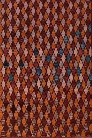 All-Over Trellis Wool Moroccan Oriental Area Rug 7x10