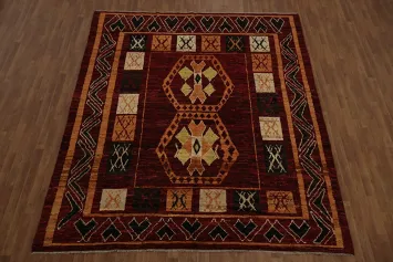 Red Geometric Moroccan Oriental Area Rug 9x10