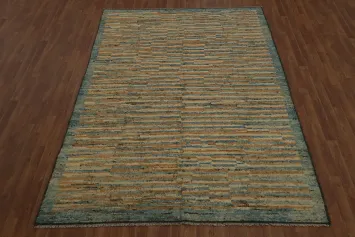 Striped Wool Moroccan Oriental Area Rug 7x10