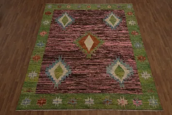 Pink Geometric Moroccan Oriental Area Rug 9x12