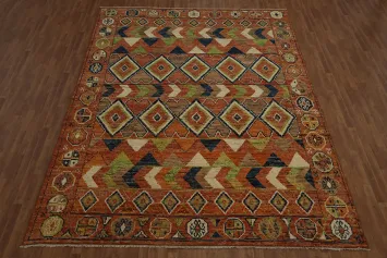 Rustic Charm Earthy Toned Geometric Moroccan Large Rug 10x14