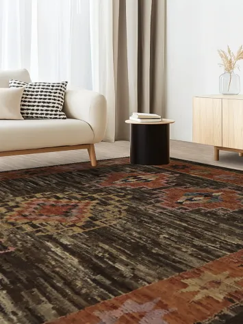 Handcrafted Moroccan Area Rug 9x13 Featuring Bold Geometric Patterns