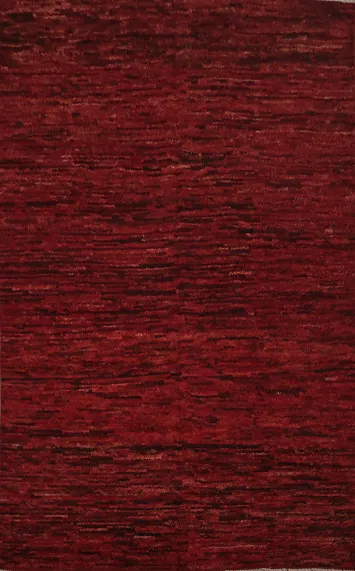 Red Wool Handmade Moroccan Oriental Area Rug 7x10