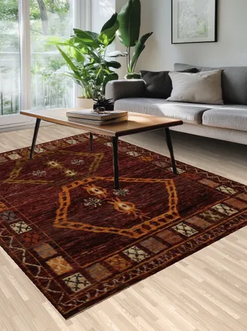 Moroccan Area Rug 7x10 in Deep Earthy Colors with Tribal Influences