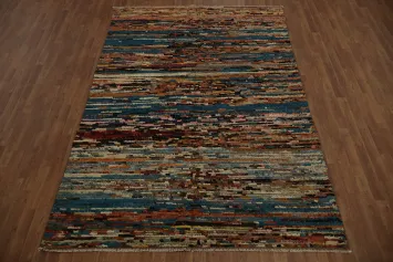 Dynamic Multicolored Moroccan Area Rug 6x10 for Living Spaces