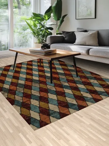Rhombus Moroccan Area Rug 7x9 for a Vibrant and Cozy Living Space
