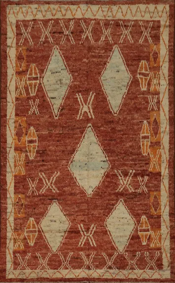 Intricate Tribal Design on a Rich Moroccan Area Rug 6x9