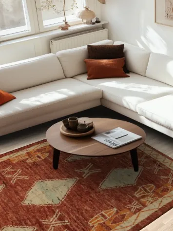 Intricate Tribal Design on a Rich Moroccan Area Rug 6x9