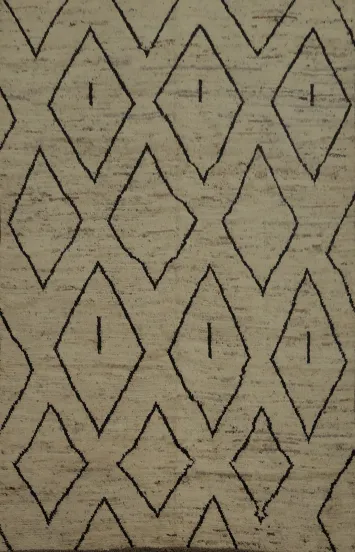 High-Quality Durable Moroccan Area Rug 7x9 with Timeless Diamond Style