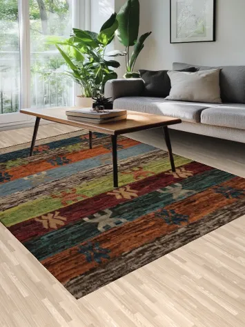 Unique Moroccan Area Rug 7x10 with a Mix of Rich Colors and Patterns