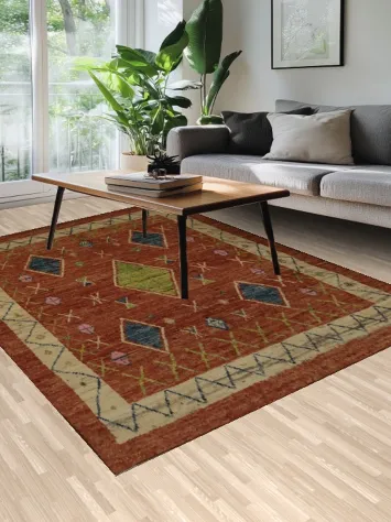 Geometric Moroccan Area Rug 7x10 Artisan Crafted Elegance