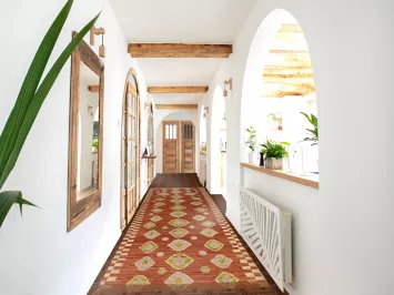 Orange Wool Handmade Moroccan Oriental Runner Rug 3x16