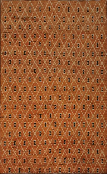 Elegant Orange Moroccan Area Rug 7x10 with Unique Patterns