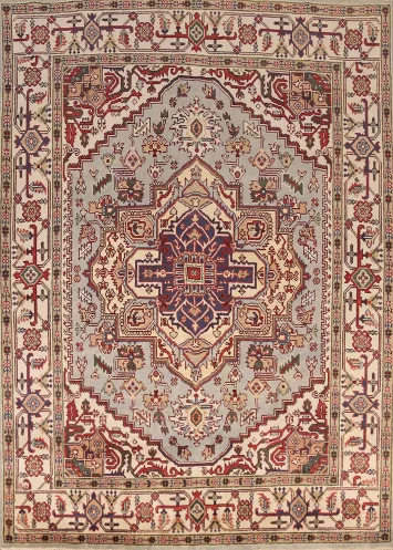 Geometric Heriz Serapi Indian Area Rug 8x10