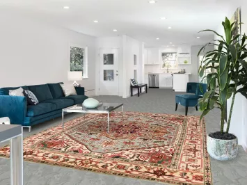 Light Blue Medallion Heriz Serapi Indian Area Rug 8x10