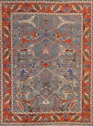 Handmade Blue Heriz Serapi Indian Area Rug 8x10