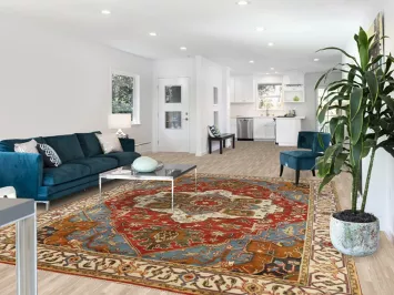 Medallion Wool Heriz Serapi Indian Area Rug 9x11