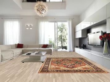 Geometric Medallion Heriz Serapi Indian Area Rug 9x12