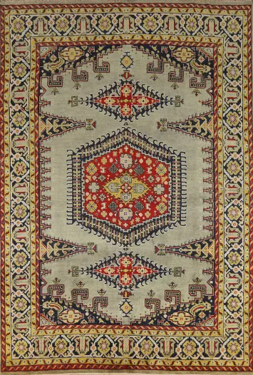 Green Geometric Viss Indian Area Rug 9x12