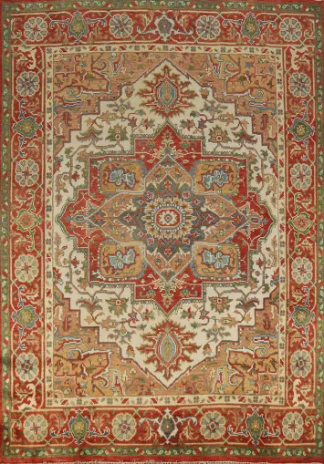 Medallion Wool Heriz Serapi Indian Area Rug 8x10