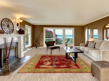 Red Pictorial Floral Heriz Serapi Indian Area Rug 8x10