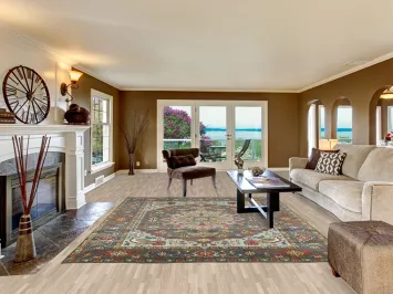 Slate Medallion Wool Heriz Serapi Indian Area Rug 8x10