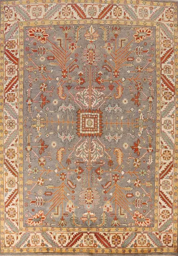 Gray Wool Heriz Serapi Indian Area Rug 8x10
