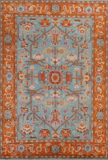 Blue Handmade Heriz Serapi Indian Area Rug 9x12