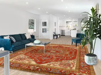 Medallion Wool Heriz Serapi Indian Area Rug 9x12